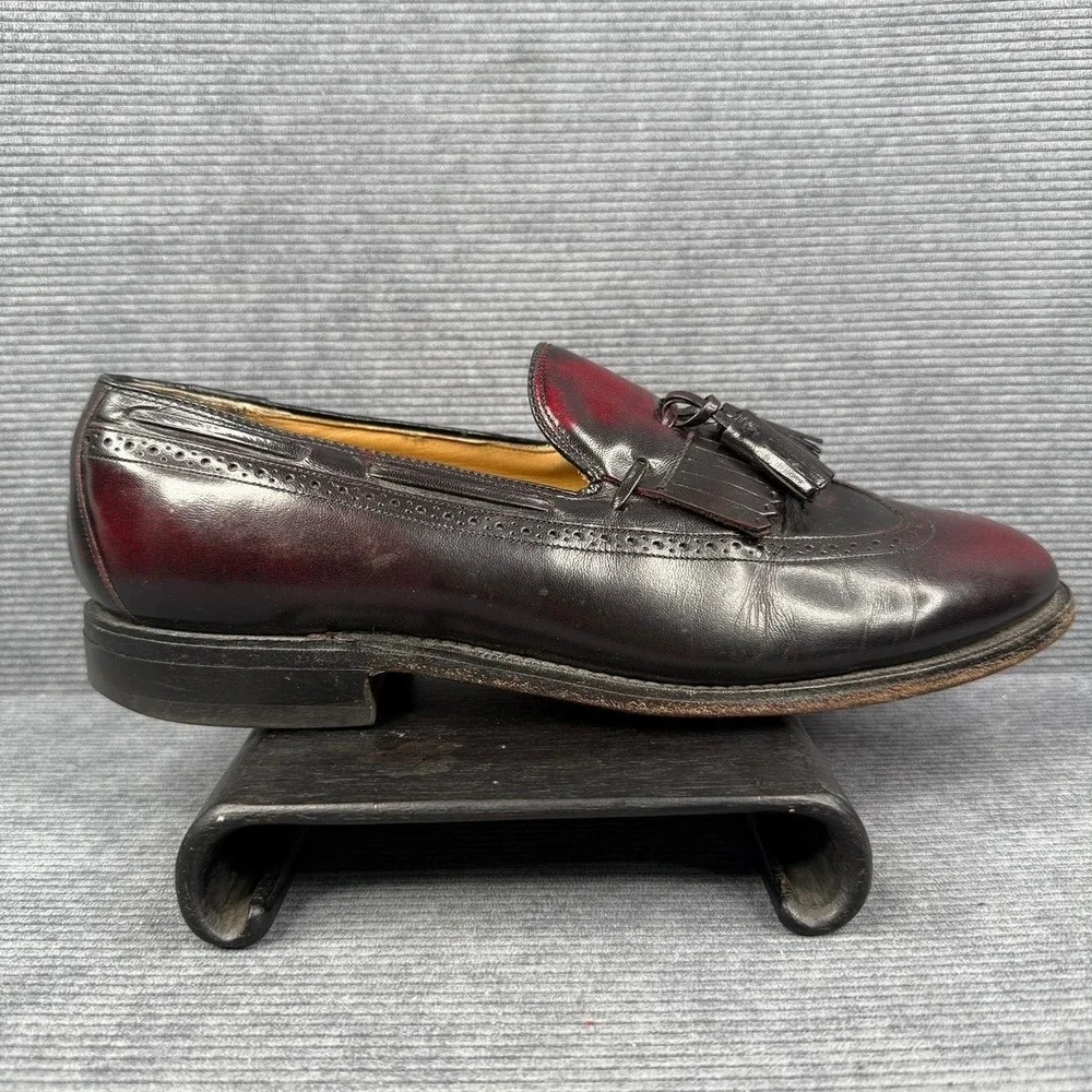 Johnston‎ & Murphy Mens Burgundy Wingtip Tassel Kiltie Loafers Dress Shoes 9 M